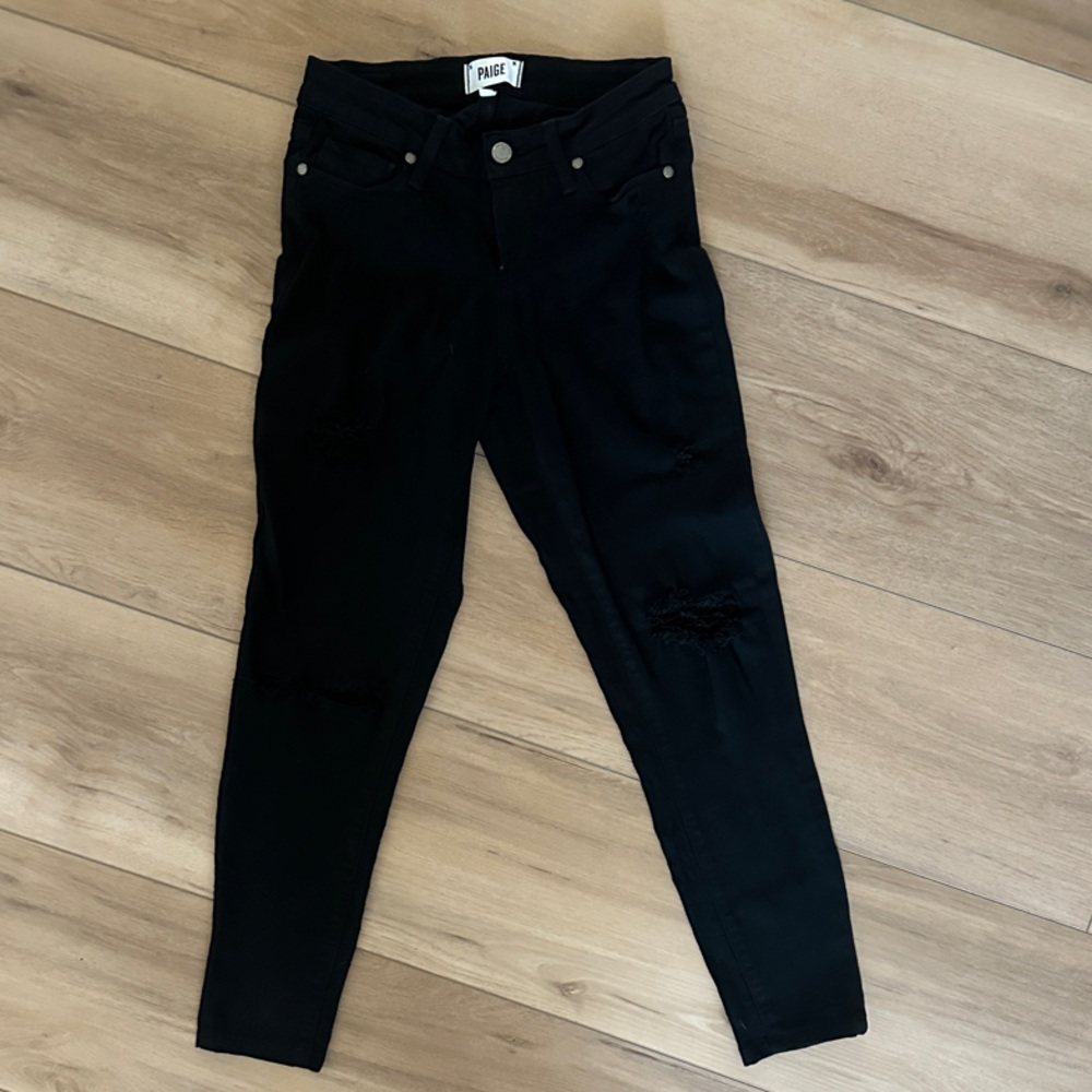 Verdugo Ankle Skinny Jean/ distressed black